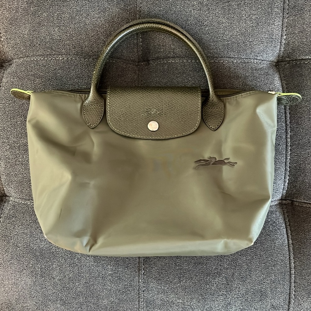 Mini green on green Longchamp Le Pliage
